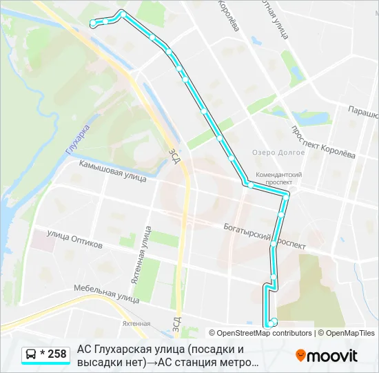 * 258 Bus Line Map