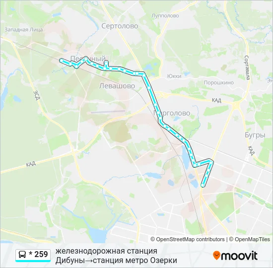* 259 Bus Line Map