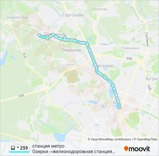 * 259 Bus Line Map