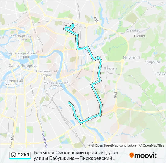 * 264 Bus Line Map