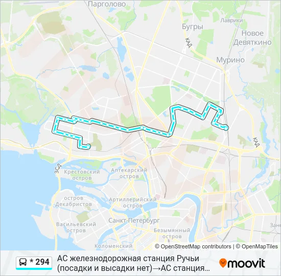 * 294 Bus Line Map