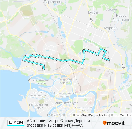 * 294 Bus Line Map