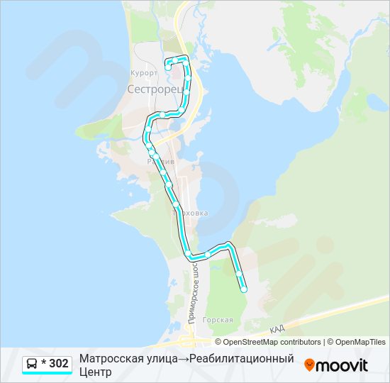 Автобус * 302: карта маршрута