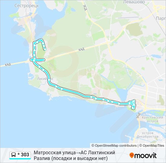 Автобус * 303: карта маршрута
