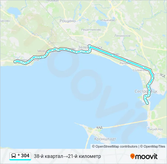 * 304 Bus Line Map