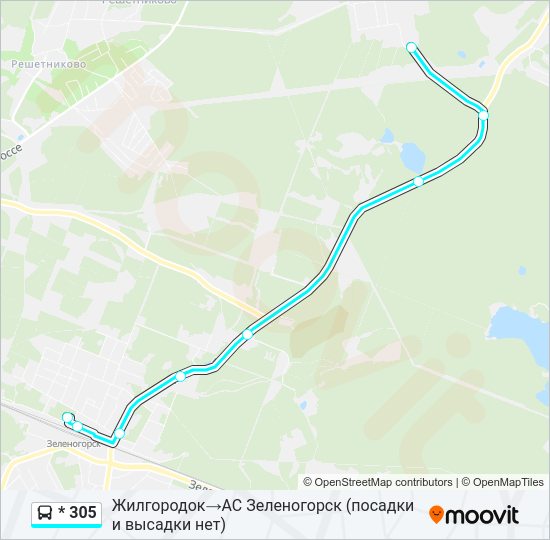 Автобус * 305: карта маршрута