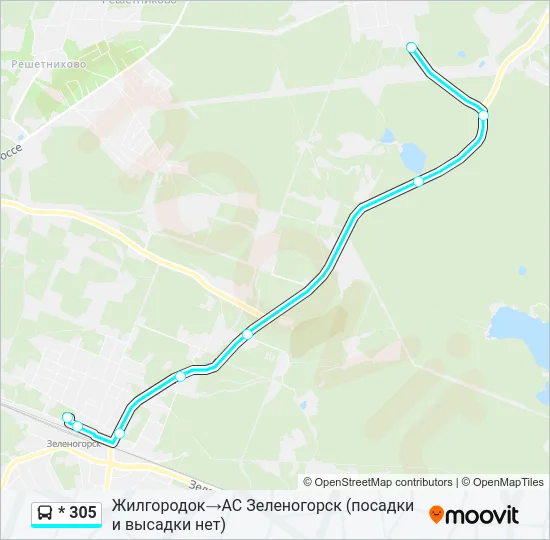 Автобус * 305: карта маршрута