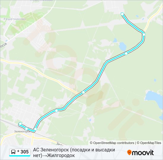Автобус * 305: карта маршрута