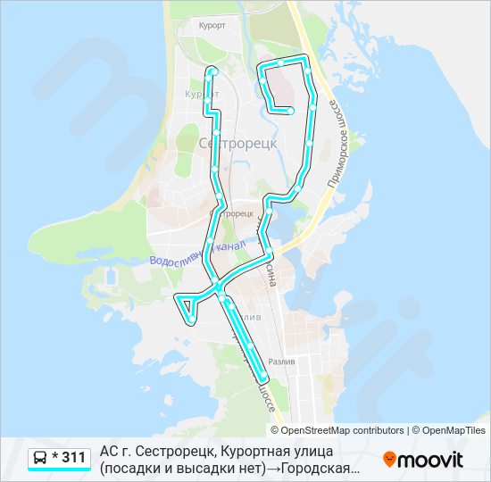 Автобус * 311: карта маршрута