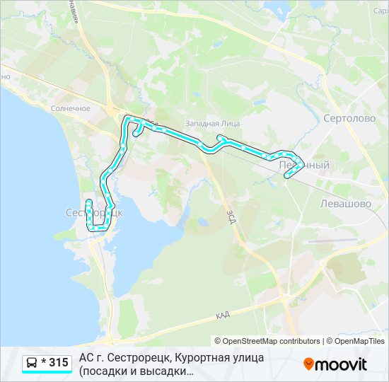 Автобус * 315: карта маршрута