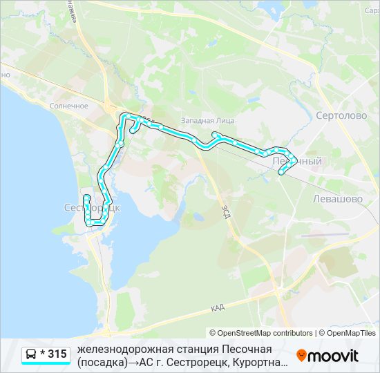 Автобус * 315: карта маршрута