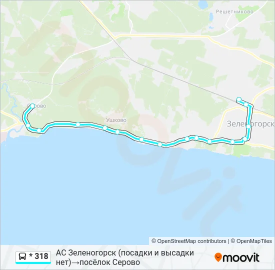 Автобус * 318: карта маршрута