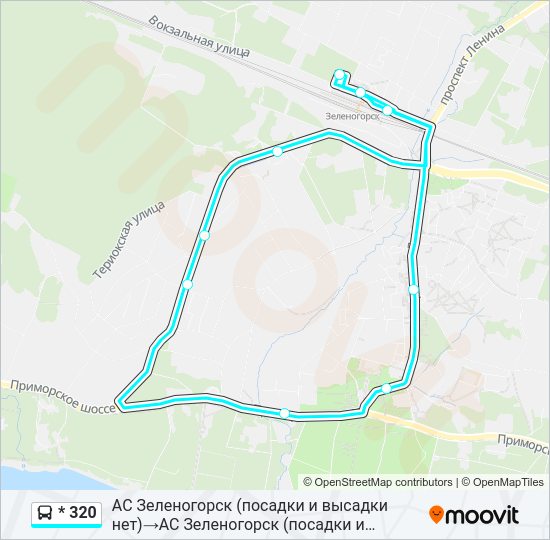 Автобус * 320: карта маршрута