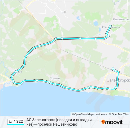 Автобус * 322: карта маршрута