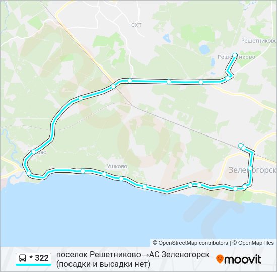 Автобус * 322: карта маршрута