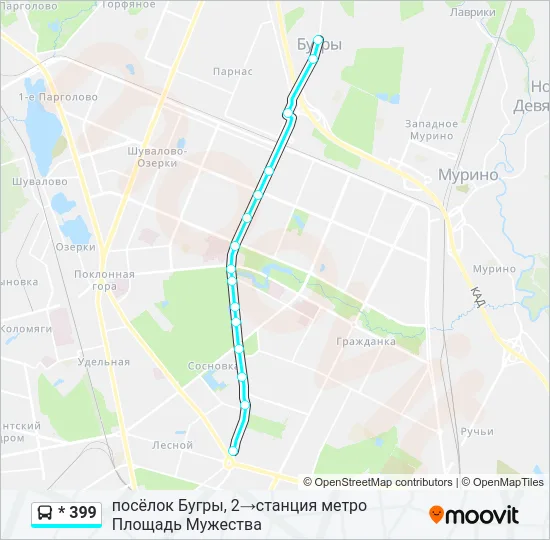 * 399 Bus Line Map