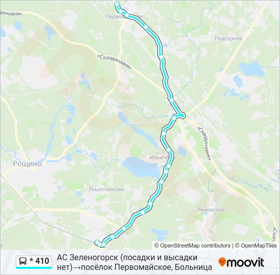 Автобус * 410: карта маршрута