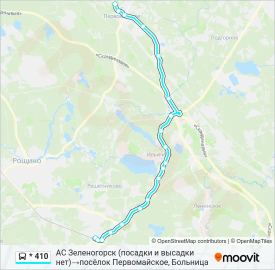 Автобус * 410: карта маршрута