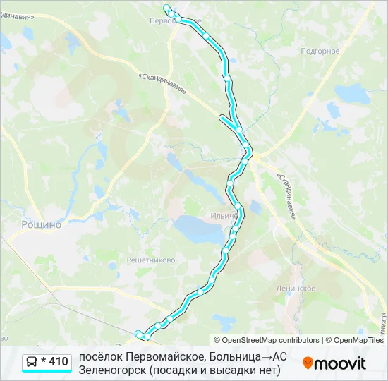 * 410 Bus Line Map
