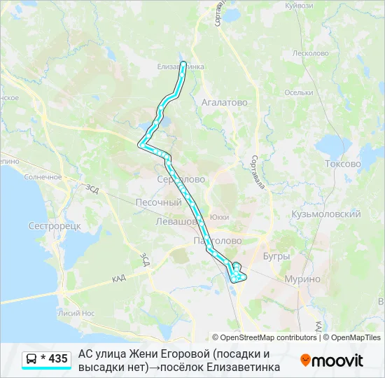 * 435 Bus Line Map