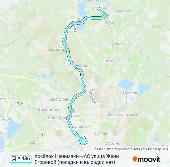 * 436 Bus Line Map