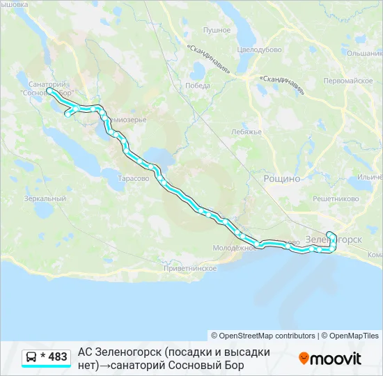 Автобус * 483: карта маршрута