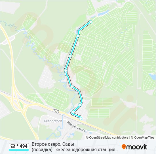 Автобус * 494: карта маршрута