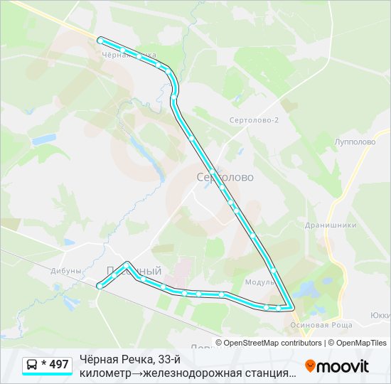 Автобус * 497: карта маршрута