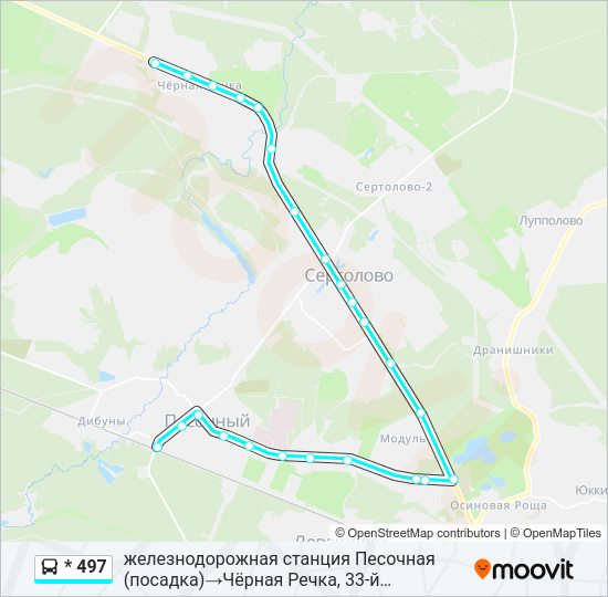 Автобус * 497: карта маршрута