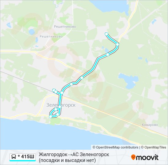 Автобус * 415Ш: карта маршрута