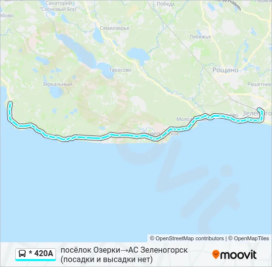 Автобус * 420А: карта маршрута
