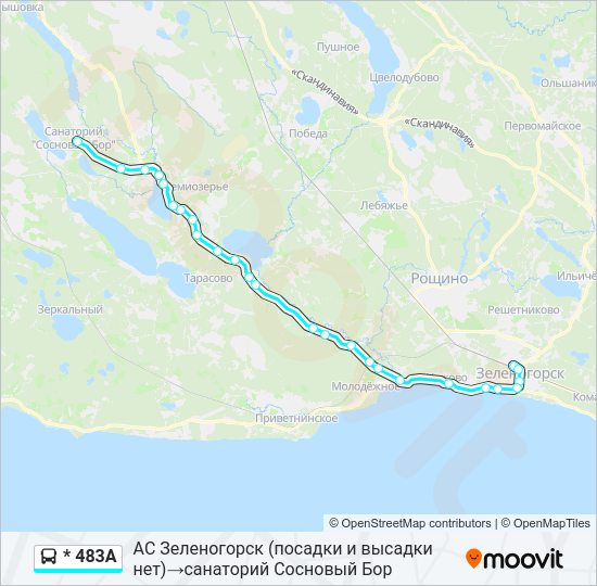 Автобус * 483А: карта маршрута
