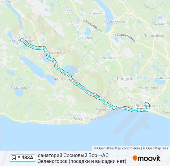 Автобус * 483А: карта маршрута