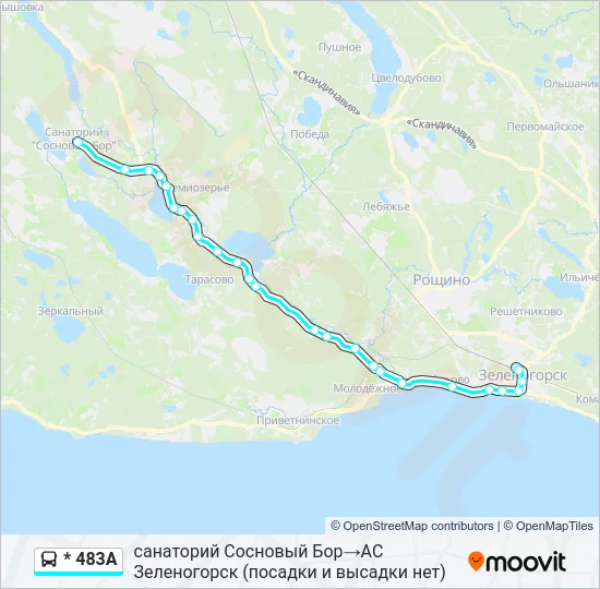 Автобус * 483А: карта маршрута