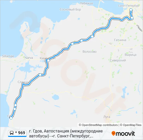 * 969 Bus Line Map