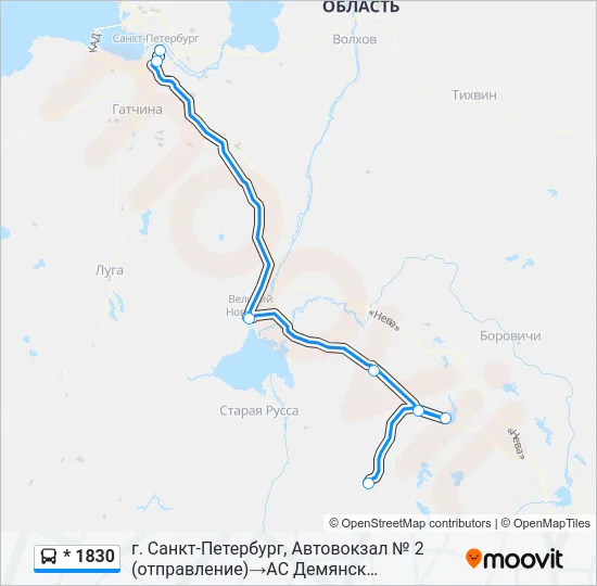 * 1830 Bus Line Map