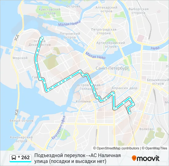 * 262 Bus Line Map