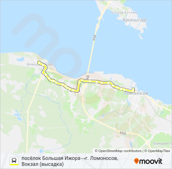 Автобус * 502 (ЛОМОНОСОВСКИЙ РАЙОН): карта маршрута