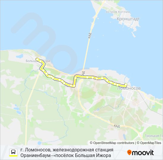 Автобус * 502 (ЛОМОНОСОВСКИЙ РАЙОН): карта маршрута
