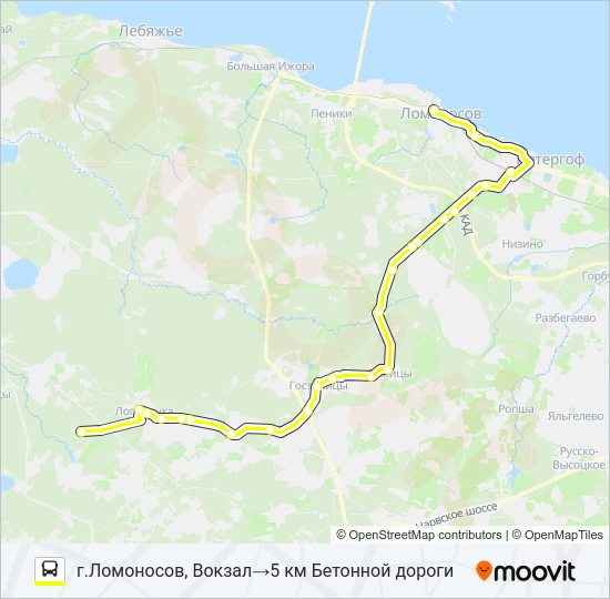 * 688 (ЛОМОНОСОВСКИЙ РАЙОН) Bus Line Map