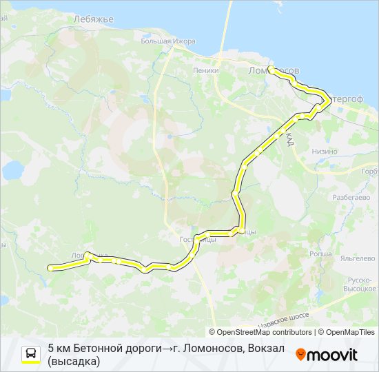 * 688 (ЛОМОНОСОВСКИЙ РАЙОН) Bus Line Map