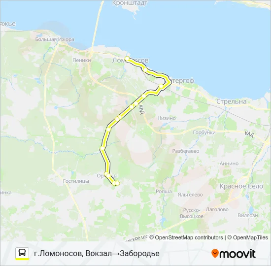 * 689 (ЛОМОНОСОВСКИЙ РАЙОН) Bus Line Map