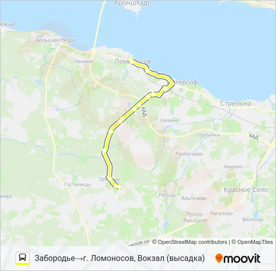 * 689 (ЛОМОНОСОВСКИЙ РАЙОН) Bus Line Map
