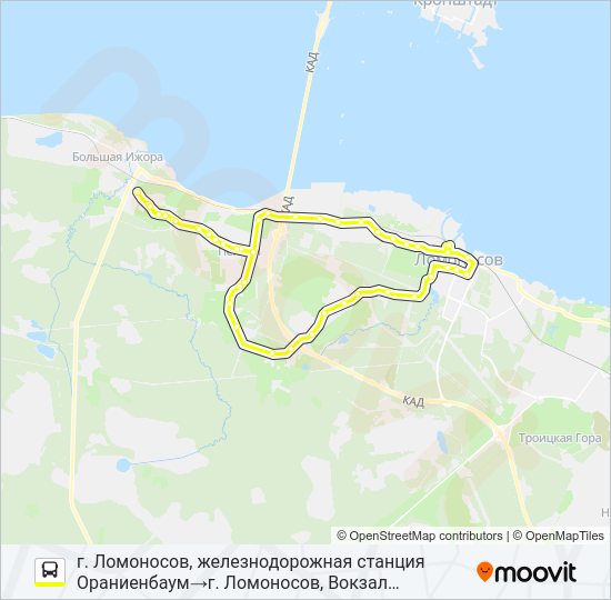 Автобус * 691 (ЛОМОНОСОВСКИЙ РАЙОН): карта маршрута