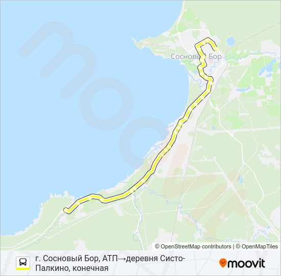 Автобус * 9 (СОСНОВЫЙ БОР): карта маршрута