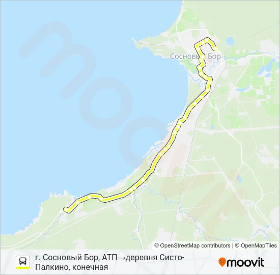 Автобус * 9 (СОСНОВЫЙ БОР): карта маршрута