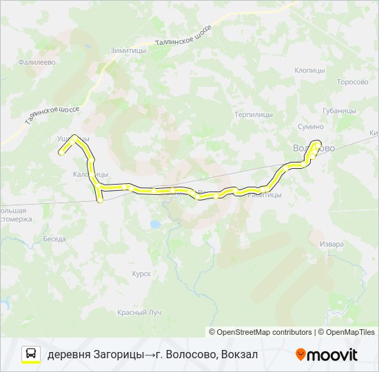 Автобус * 37 (ВОЛОСОВСКИЙ РАЙОН): карта маршрута