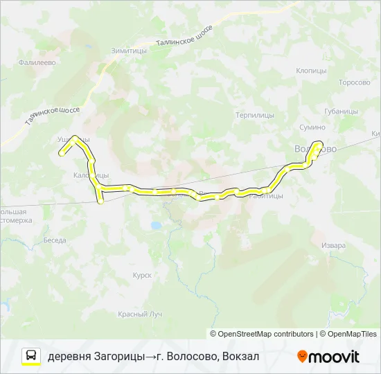 * 37 (ВОЛОСОВСКИЙ РАЙОН) Bus Line Map