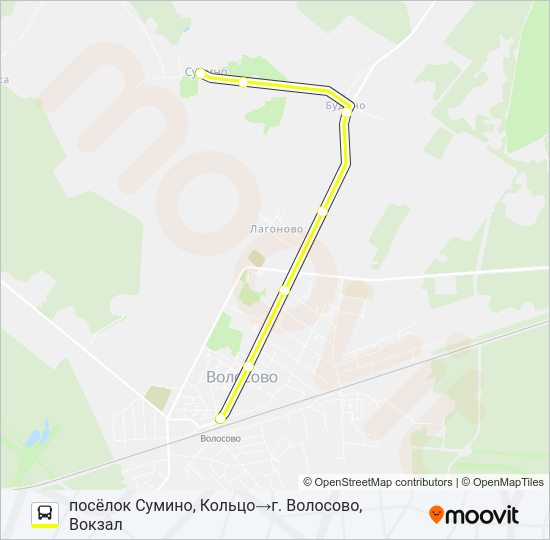 Автобус * 38 (ВОЛОСОВСКИЙ РАЙОН): карта маршрута