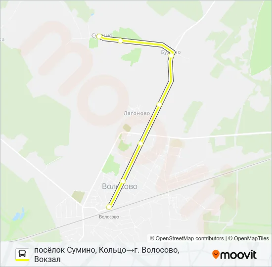 Автобус * 38 (ВОЛОСОВСКИЙ РАЙОН): карта маршрута